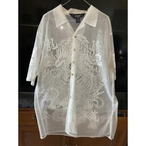 Vintage Trust Couture Collection Dragon Tiger Button Down Shirt XL